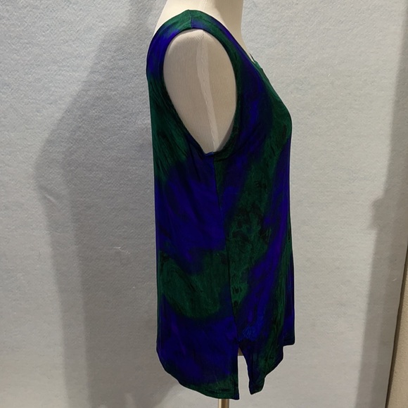 A Touch Of Class Peacock Stretch Sleeveless Blouse - Picture 4 of 11